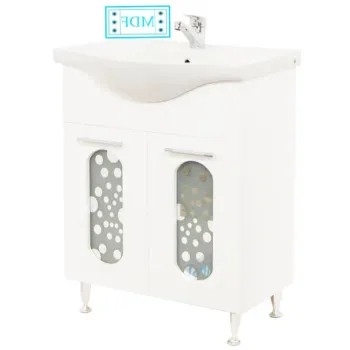 Set Baza front MDF si Lavoar seria 177, 65 cm, alb imagine