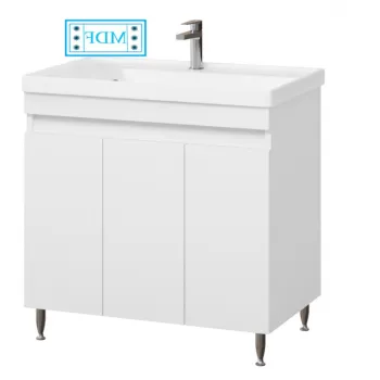 Set Baza front MDF si Lavoar seria 286, 80 cm, alb imagine