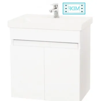 Set Baza front MDF si Lavoar seria 286, suspendata, 60 cm, alb imagine