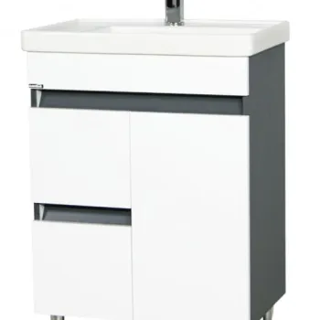 Set Baza front MDF si Lavoar seria 288, 60 cm, alb + antracit imagine
