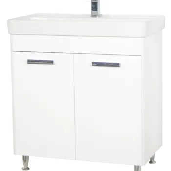 Set Baza front MDF si Lavoar seria 501, 80 cm, alb imagine
