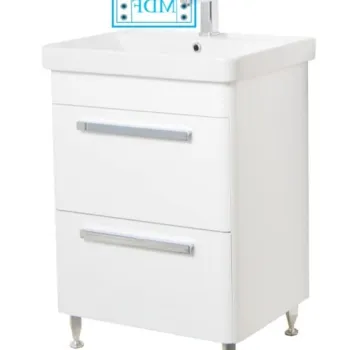 Set Baza front MDF si Lavoar seria 501, cu sertare, 60 cm, alb imagine