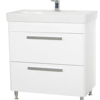 Set Baza front MDF si Lavoar seria 501, cu sertare, 80 cm, alb imagine
