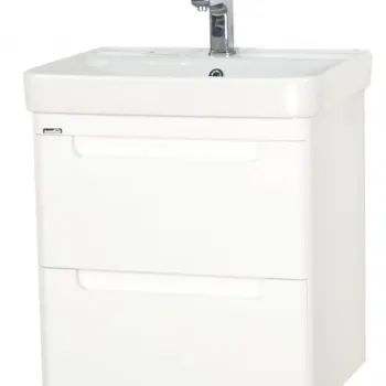 Set Baza front MDF si Lavoar seria 502, suspendata cu sertare, 60 cm, alb imagine