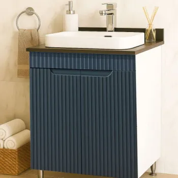 Set Baza front MDF si Lavoar seria 633, 60 cm, antracit imagine