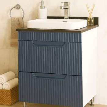 Set Baza front MDF si Lavoar seria 633, cu sertare, 60 cm, antracit imagine