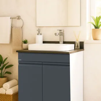 Set Baza front MDF si Lavoar seria 686, 60 cm, antracit imagine