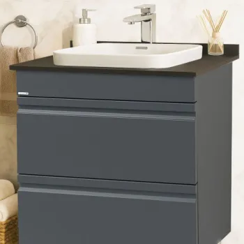 Set Baza front MDF si Lavoar seria 686, cu sertare, montat, 70 cm, antracit imagine