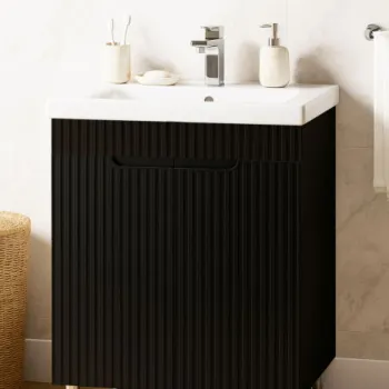 Set Baza front MDF si Lavoar seria 733, 60 cm, negru imagine