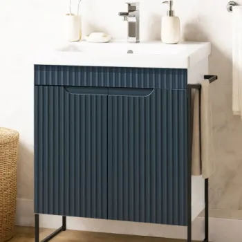 Set Baza front MDF si Lavoar seria 733, cadru metalic, 60 cm, antracit imagine