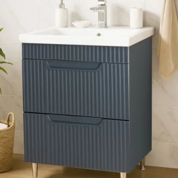 Set Baza front MDF si Lavoar seria 733, cu sertare, 60 cm, antracit imagine