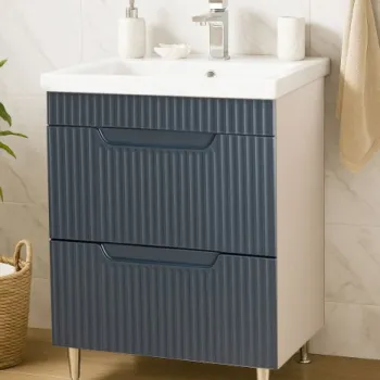 Set Baza front MDF si Lavoar seria 733, cu sertare, 60 cm, antracit imagine