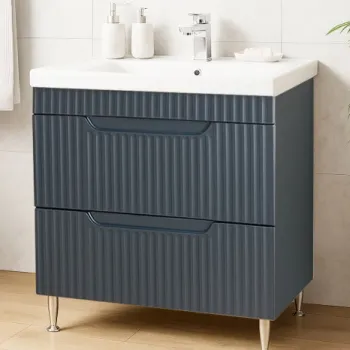 Set Baza front MDF si Lavoar seria 733, cu sertare, 80 cm, antracit imagine