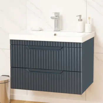 Set Baza front MDF si Lavoar seria 733, suspendata, cu sertare, montat, 70 cm, antracit imagine