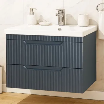 Set Baza front MDF si Lavoar seria 733, suspendata, cu sertare, montat, 80 cm, antracit imagine