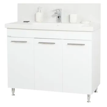 Set Baza front MDF si Lavoar seria 754, 100 cm, alb imagine