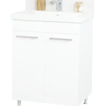 Set Baza front MDF si Lavoar seria 754, 60 cm, alb imagine