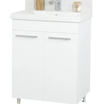 Set Baza front MDF si Lavoar seria 754, 60 cm, alb imagine