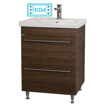 Set Baza front MDF si Lavoar seria 754, cu sertare, 60 cm, bambus imagine