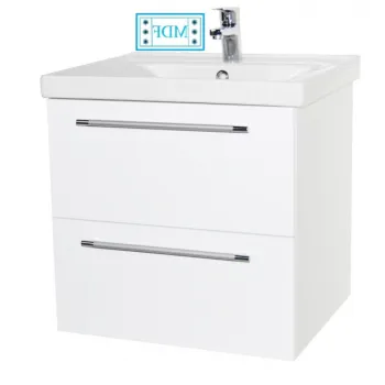 Set Baza front MDF si Lavoar seria 754, suspendata cu sertare, 70 cm, alb imagine