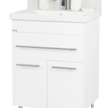 Set Baza front MDF si Lavoar seria 765, 60 cm, alb imagine