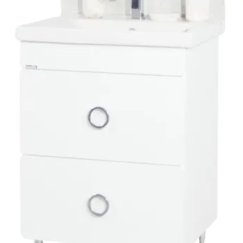 Set Baza front MDF si Lavoar seria 780, 60 cm, alb imagine
