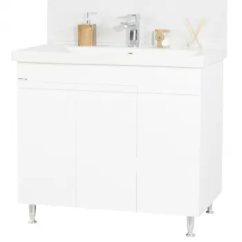 Set Baza front MDF si Lavoar seria 786, 90 cm, alb imagine