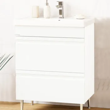 Set Baza front MDF si Lavoar seria 786, cu sertare, 60 cm, alb imagine