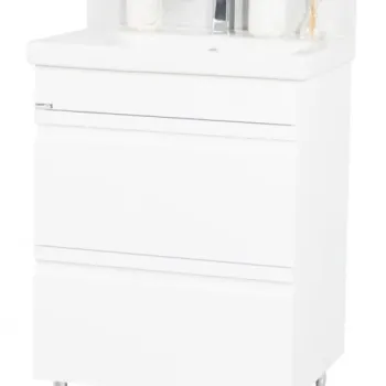 Set Baza front MDF si Lavoar seria 786, cu sertare, 60 cm, alb imagine