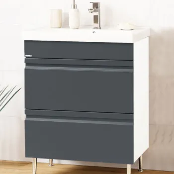 Set Baza front MDF si Lavoar seria 786, cu sertare, 60 cm, antracit imagine