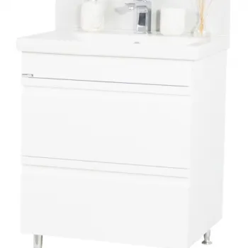 Set Baza front MDF si Lavoar seria 786, cu sertare, 70 cm, alb imagine