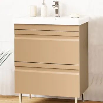 Set Baza front MDF si Lavoar seria 786, cu sertare, montat, 60 cm, cappuccino imagine