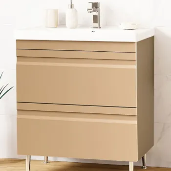 Set Baza front MDF si Lavoar seria 786, cu sertare, montat, 70 cm, cappuccino imagine