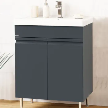 Set Baza front MDF si Lavoar seria 786, montat, 60 cm, antracit imagine