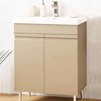 Set Baza front MDF si Lavoar seria 786, montat, 60 cm, cappuccino imagine