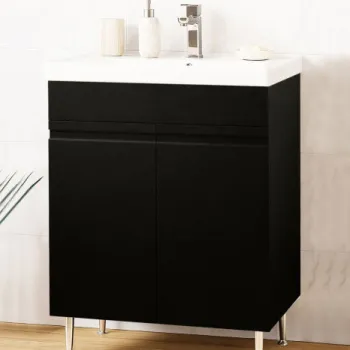 Set Baza front MDF si Lavoar seria 786, montat, 60 cm, negru imagine