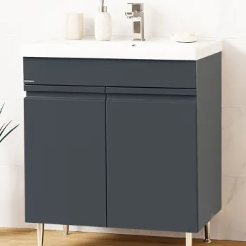 Set Baza front MDF si Lavoar seria 786, montat, 70 cm, antracit imagine