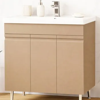 Set Baza front MDF si Lavoar seria 786, montat, 80 cm, cappuccino imagine
