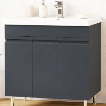 Set Baza front MDF si Lavoar seria 786, montata, 80 cm, antracit imagine