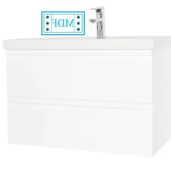Set Baza front MDF si Lavoar seria 786, suspendata cu sertare, 100 cm, alb imagine