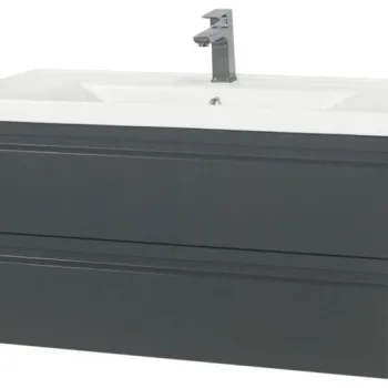 Set Baza front MDF si Lavoar seria 786, suspendata cu sertare, 90 cm, antracit imagine