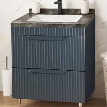 Set Baza front MDF si Lavoar seria 833, cu sertare, montat, 60 cm, antracit imagine