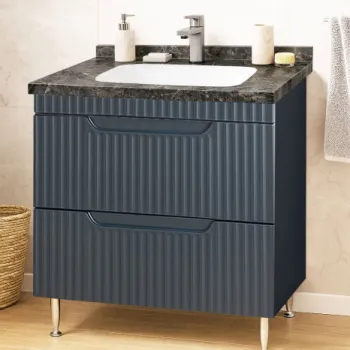 Set Baza front MDF si Lavoar seria 833, cu sertare, montat, 80 cm, antracit imagine