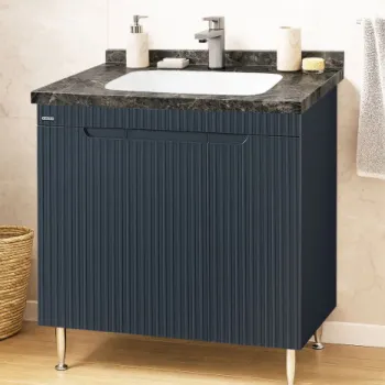 Set Baza front MDF si Lavoar seria 833, montat, 80 cm, antracit imagine