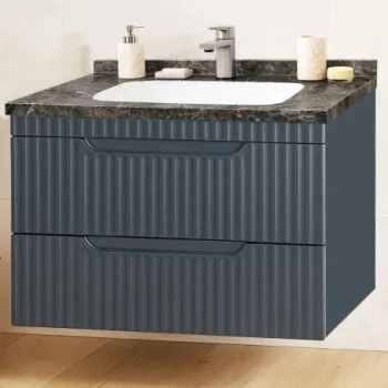 Set Baza front MDF si Lavoar seria 833, suspendata, cu sertare, montat, 80 cm, antracit imagine