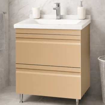 Set Baza front MDF si Lavoar seria 886, cu sertare, montat, 60 cm, cappuccino imagine