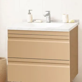 Set Baza front MDF si Lavoar seria 886, cu sertare, montat, 80 cm, cappuccino imagine