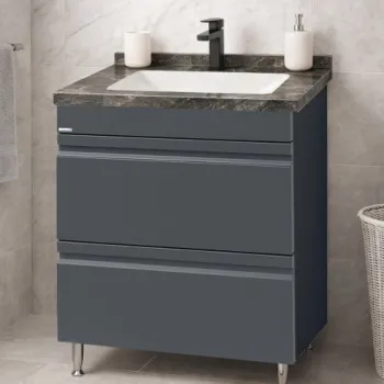Set Baza front MDF si Lavoar seria 886, cu sertare, montata, 60 cm, antracit imagine
