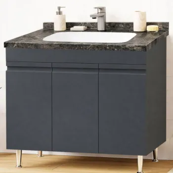 Set Baza front MDF si Lavoar seria 886, montat, 100 cm, antracit imagine