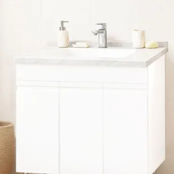 Set Baza front MDF si Lavoar seria 886, montat, 80 cm, alb imagine